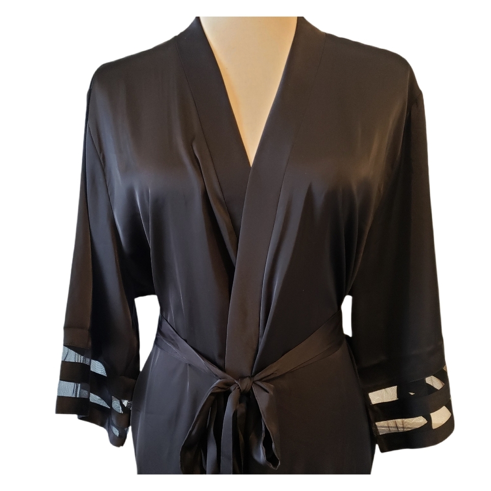 Bell Sleeve Satin Robe - Picture 2 of 5